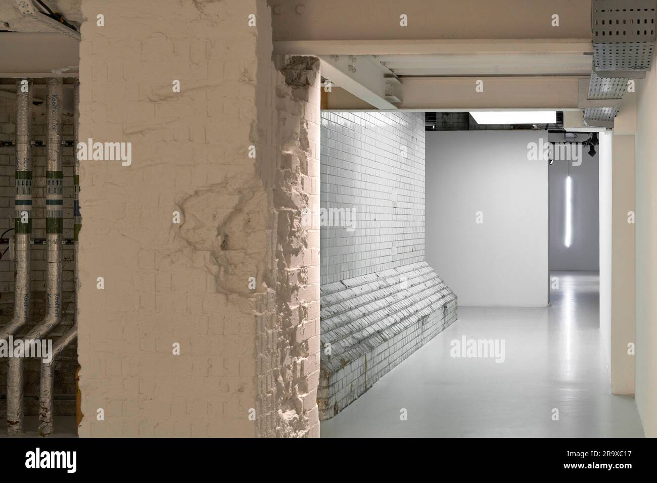 Corridor between studios. Victoria House Basement, London, United