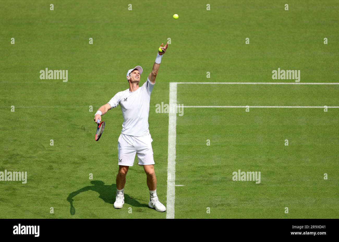 Andy Murray Practices On Centre Court At The All England Lawn Tennis andy-murray-practices-on-centre-court-at-the-all-england-lawn-tennis
