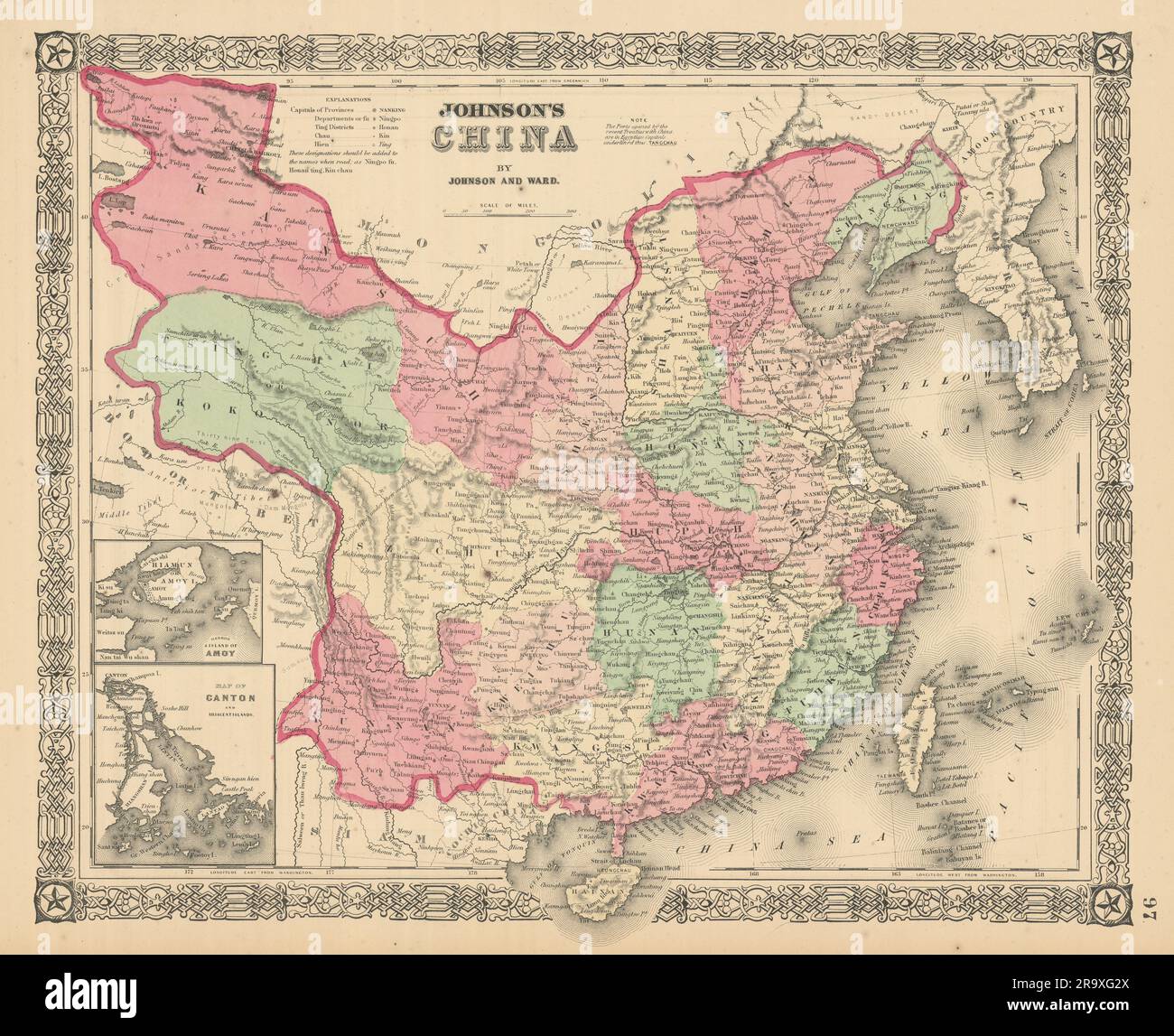 new york to canton china map