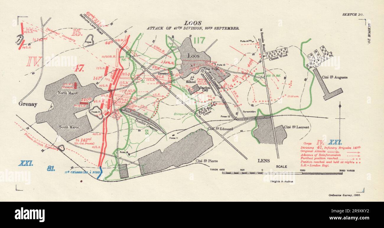 Battle of Loos, 47th Division attack, 25th September 1915. WW1 Trenches ...