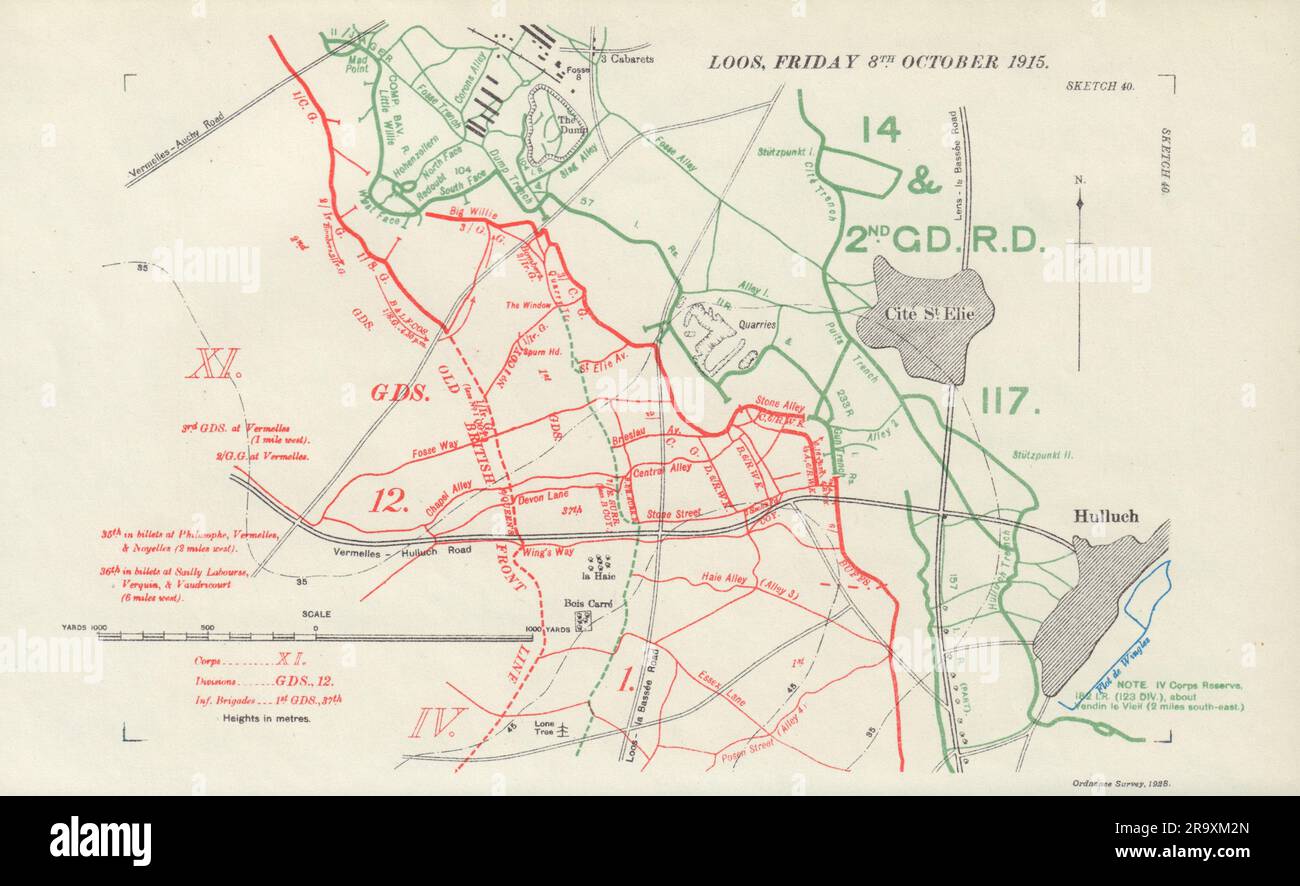 Battle of Loos, Friday 8th October 1915. WW1. Trenches 1928 old vintage ...