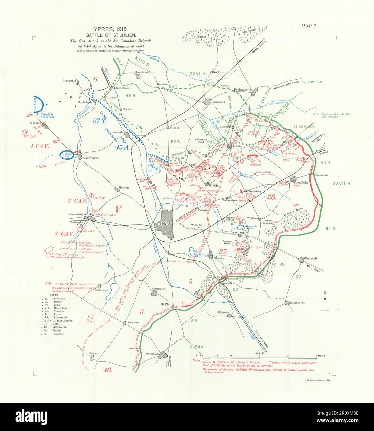 Battle of St Julien. 3rd Canadian Brigade, 24th April 1915. Ypres 1928 ...