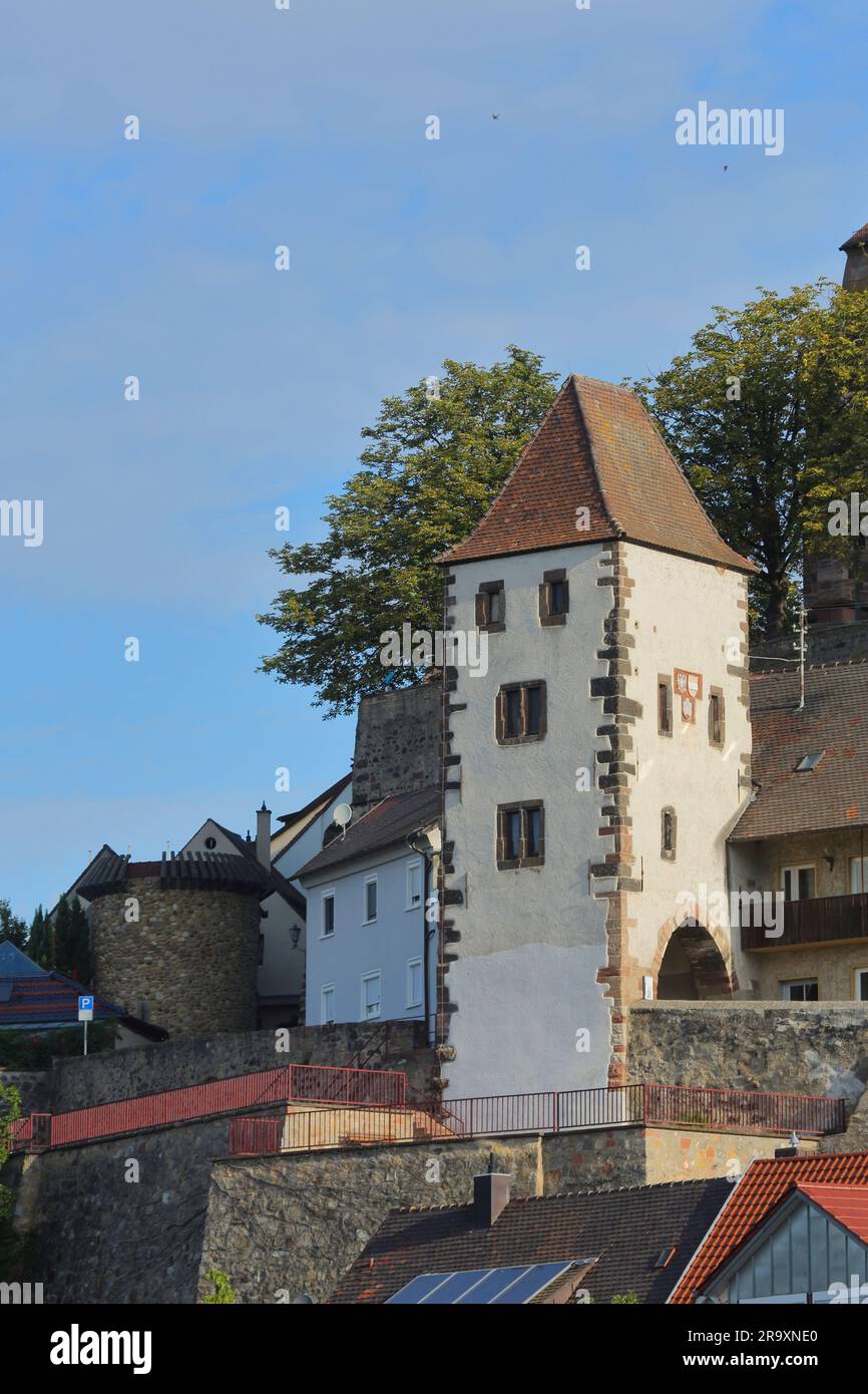 Historic Hagenbach Tower on Burgberg in Breisach, Breisgau, Baden-Württemberg, Germany Stock Photo