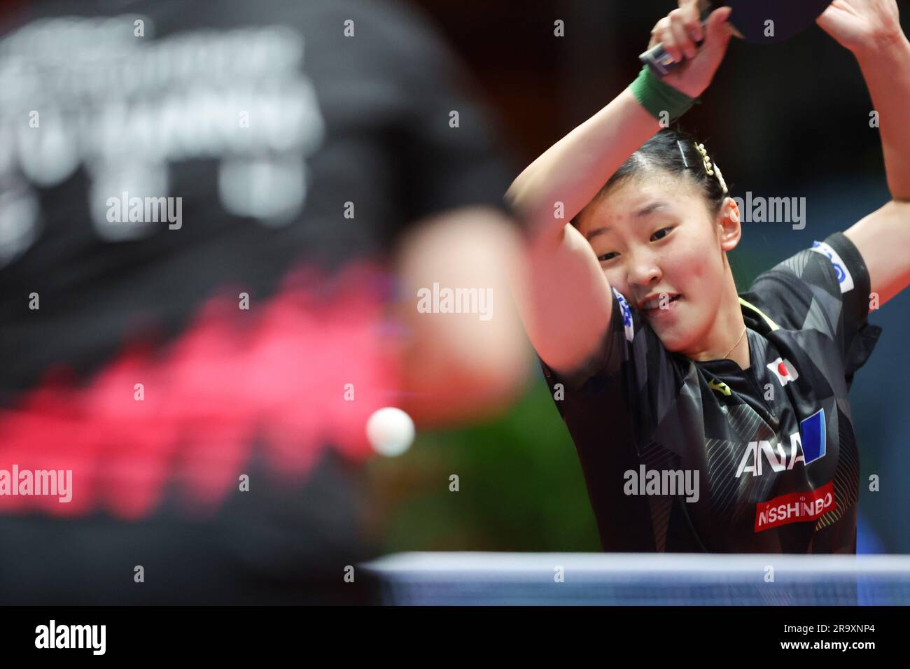 Hanna Ryu Zagreb, Croatia. 29th June, 2023. Miwa Harimoto of Japan compete during ...