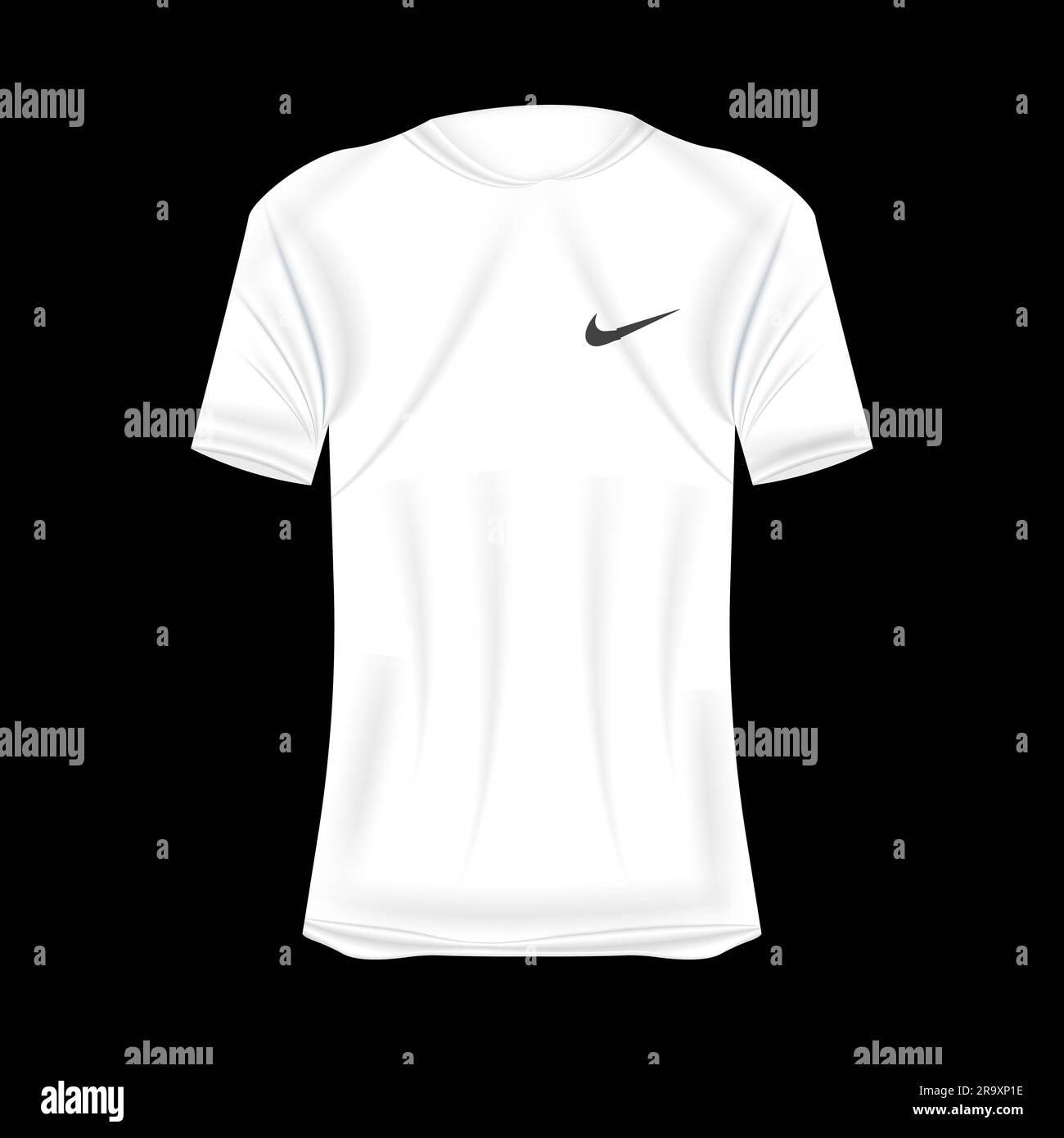 Nike logo T-shirt mockup in white colors. Mockup of realistic shirt with  short sleeves. Blank t-shirt template with empty space for design. Nike  brand Stock Vector Image & Art - Alamy