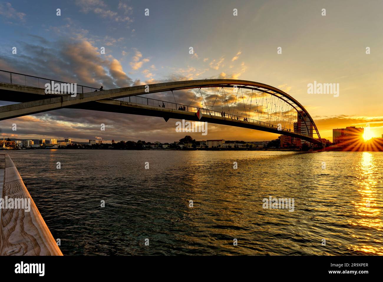 The Dreiländerbrücke in Weil am Rhein connects Germany and France Stock Photo