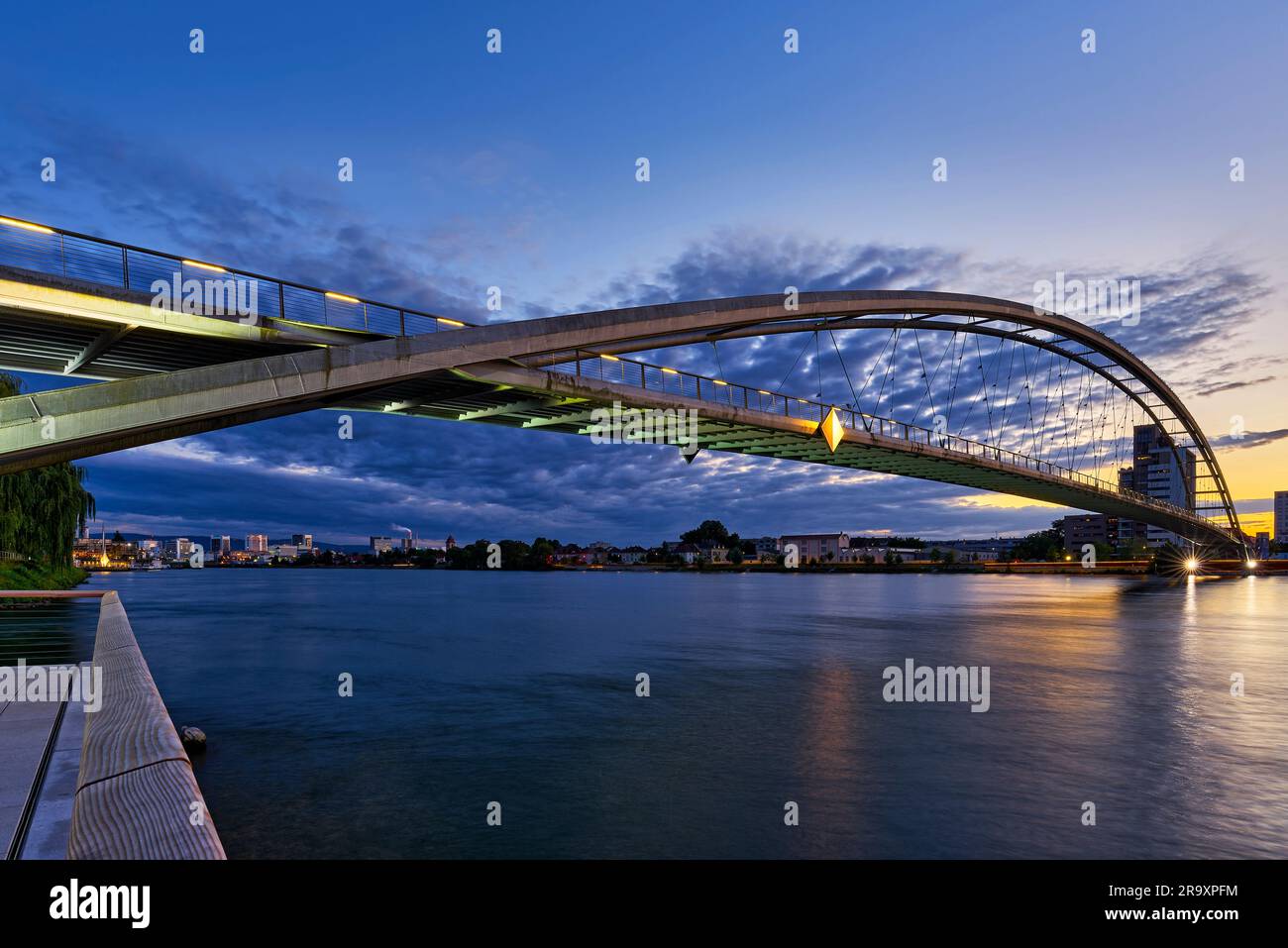 The Dreiländerbrücke in Weil am Rhein connects Germany and France Stock Photo