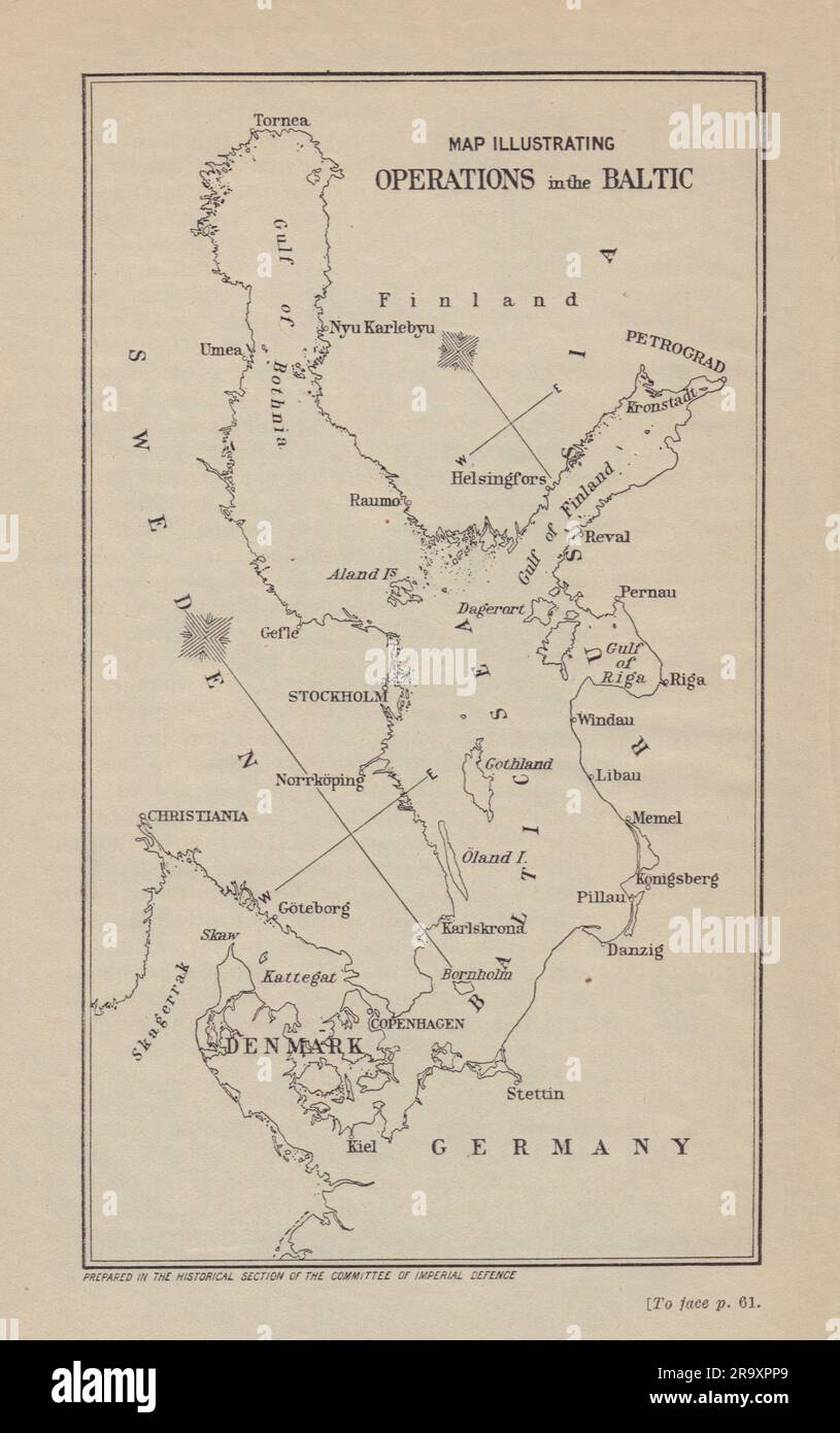 Map illustrating operations in the Baltic 1915. First World War. 1923 ...