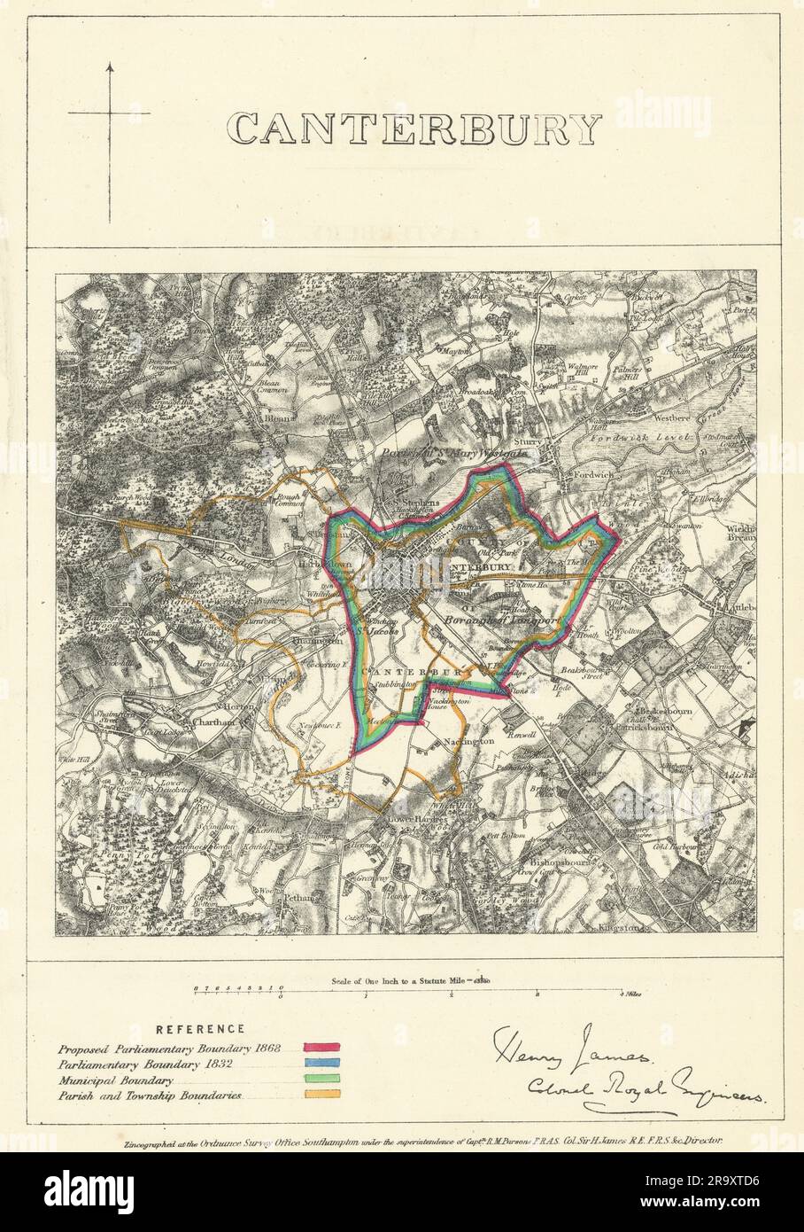 Old map of kent hi-res stock photography and images - Alamy