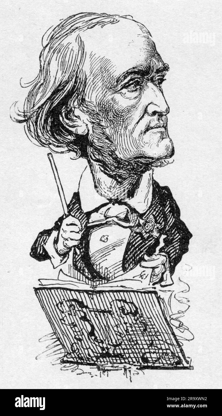 Wagner, Richard, 22.5.1813 - 13.2.1883, German composer and author / writer, as conductor, drawing, ARTIST'S COPYRIGHT HAS NOT TO BE CLEARED Stock Photo