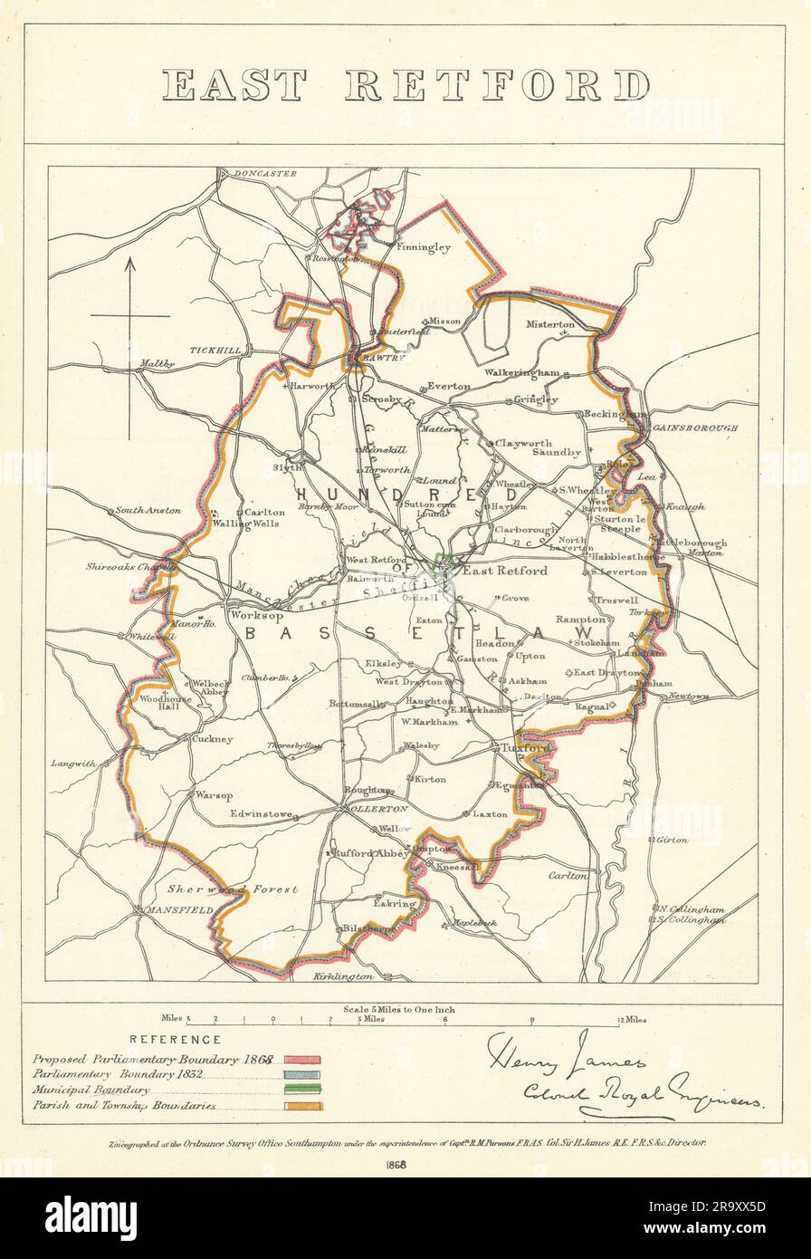 East Retford, Nottinghamshire. JAMES. Parliamentary Boundary Commission