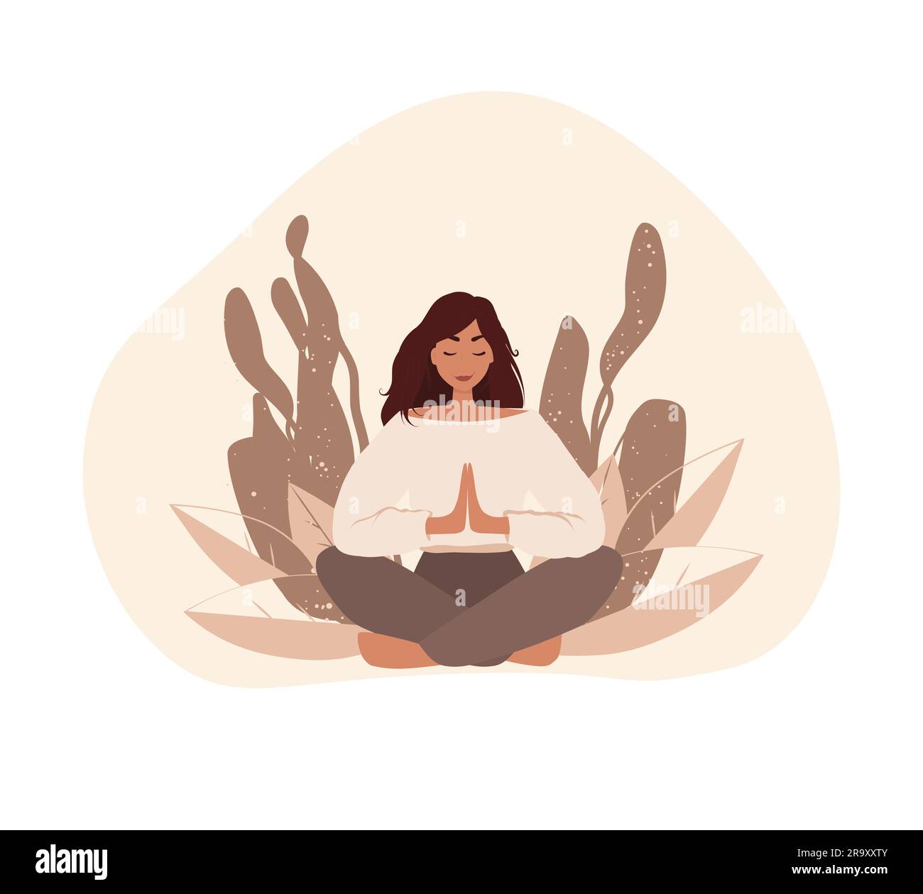 Reiki healing energy, woman in pose lotus Stock Vector Image & Art - Alamy