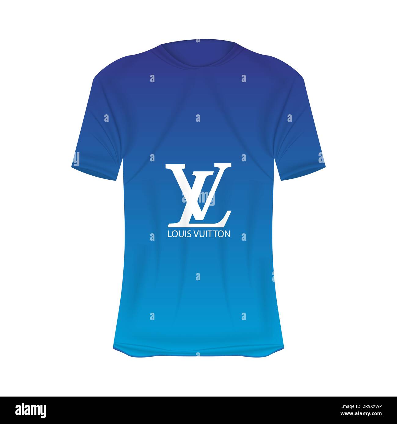 Louis Vuitton logo T-shirt mockup in blue colors. Mockup of realistic shirt  with short sleeves. Blank t-shirt template with empty space for design. Lo  Stock Vector Image & Art - Alamy