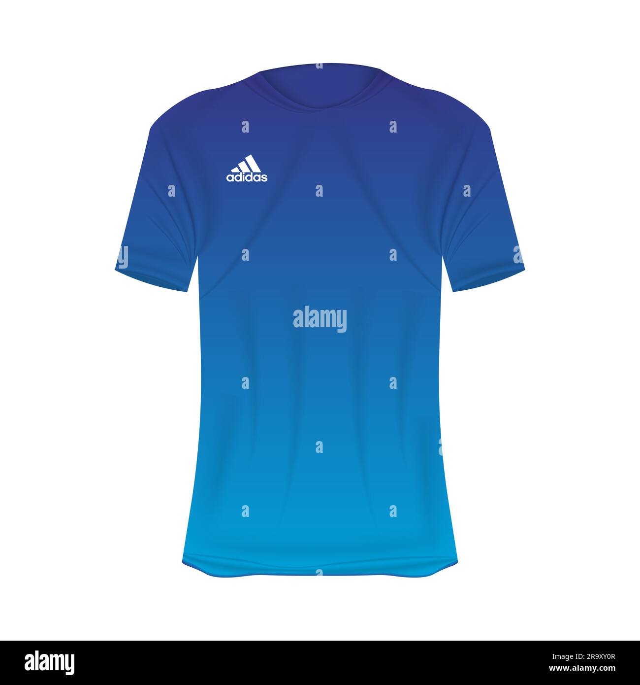 Adidas logo T-shirt mockup in blue colors. Mockup of realistic shirt with  short sleeves. Blank t-shirt template with empty space for design. Adidas  br Stock Vector Image & Art - Alamy