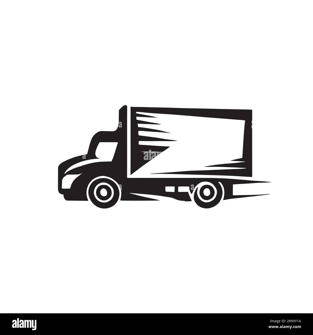 Delivery truck logo on a white screen stock vector image art alamy