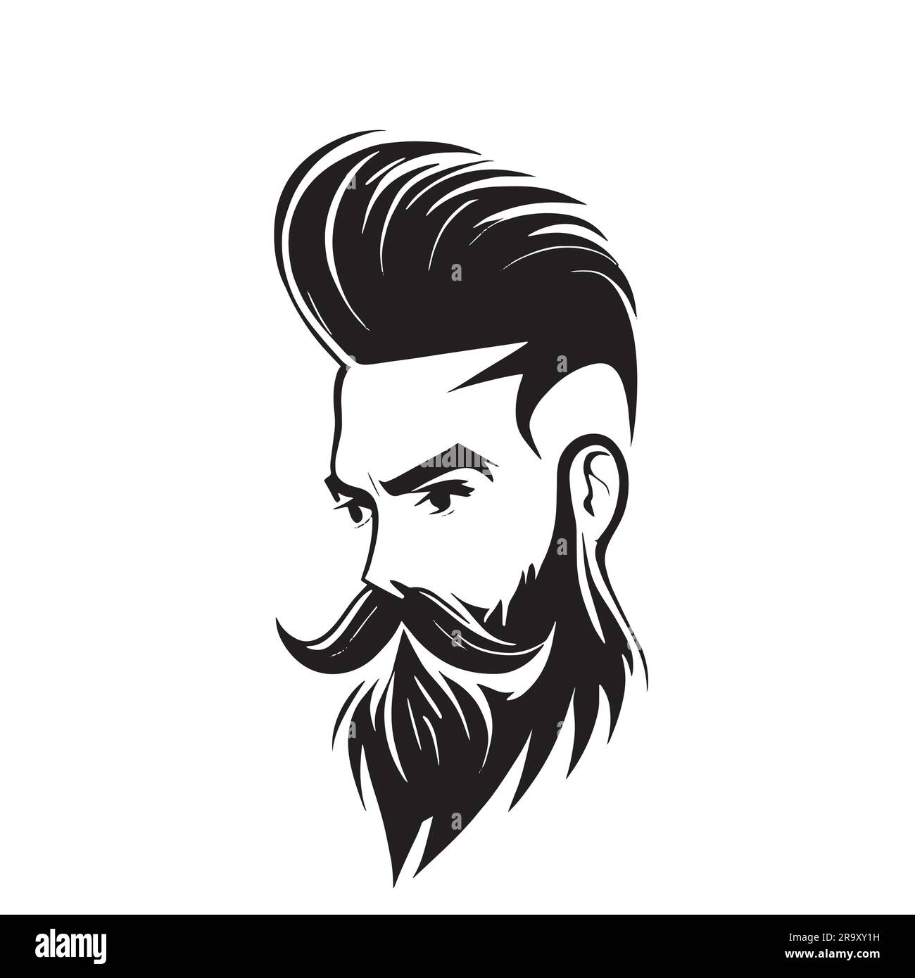 logo type illustration for men's hairdresser Stock Vector