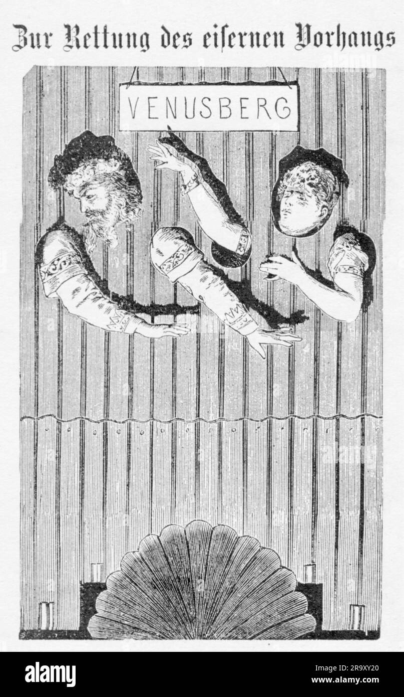 theatre / theater, caricature, proposal for a modern Iron curtain