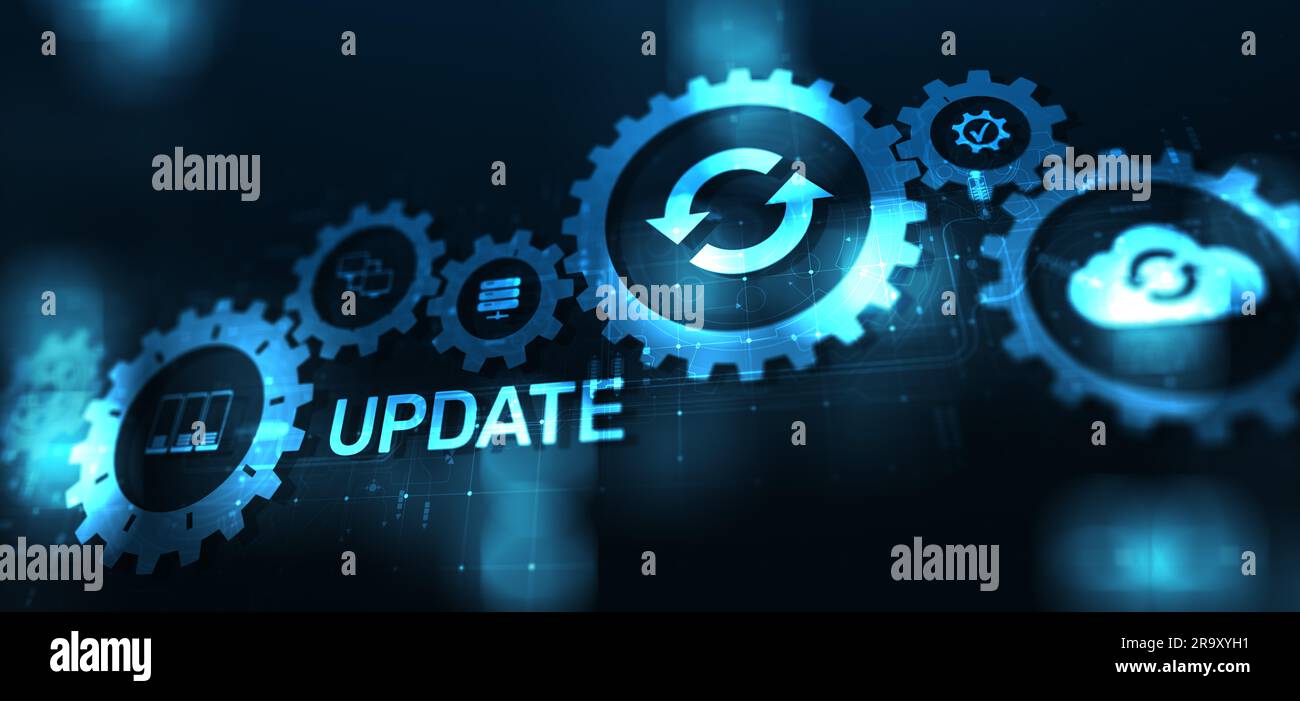 Update System Upgrade Software version technology concept on virtual ...