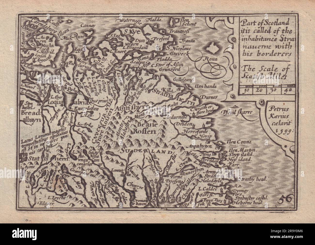 Part of Scotland… by Keere. 'Speed miniature' Highlands Islands Skye 1632 map Stock Photo