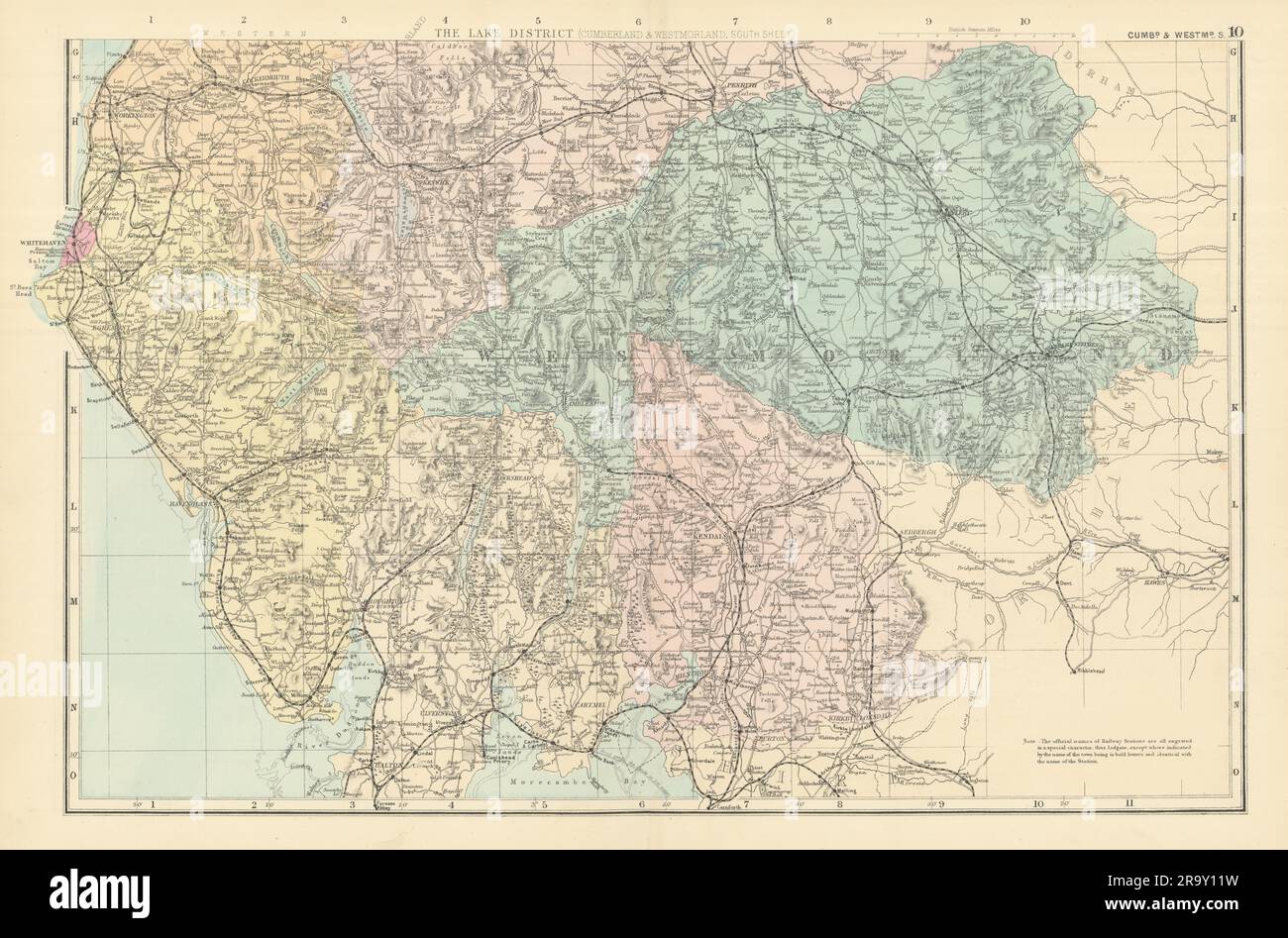 County Cumbria County Map-plastic Coated Map Merseyside County Map ...