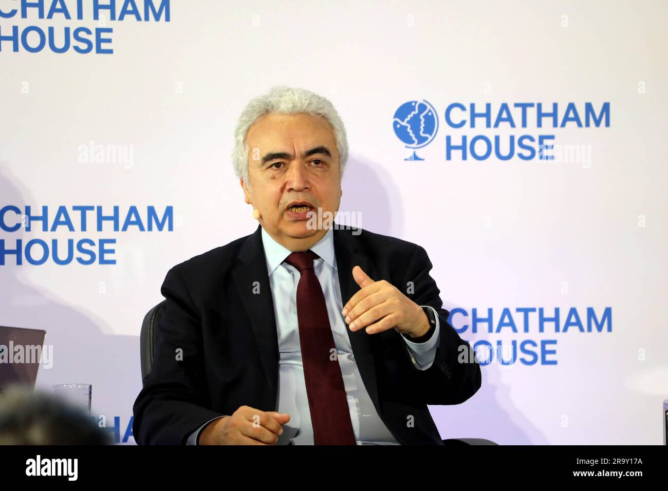 Fatih Birol, Executive Director of the International Energy Agency at the Chatham House London conference on 29 June 2023 Stock Photo