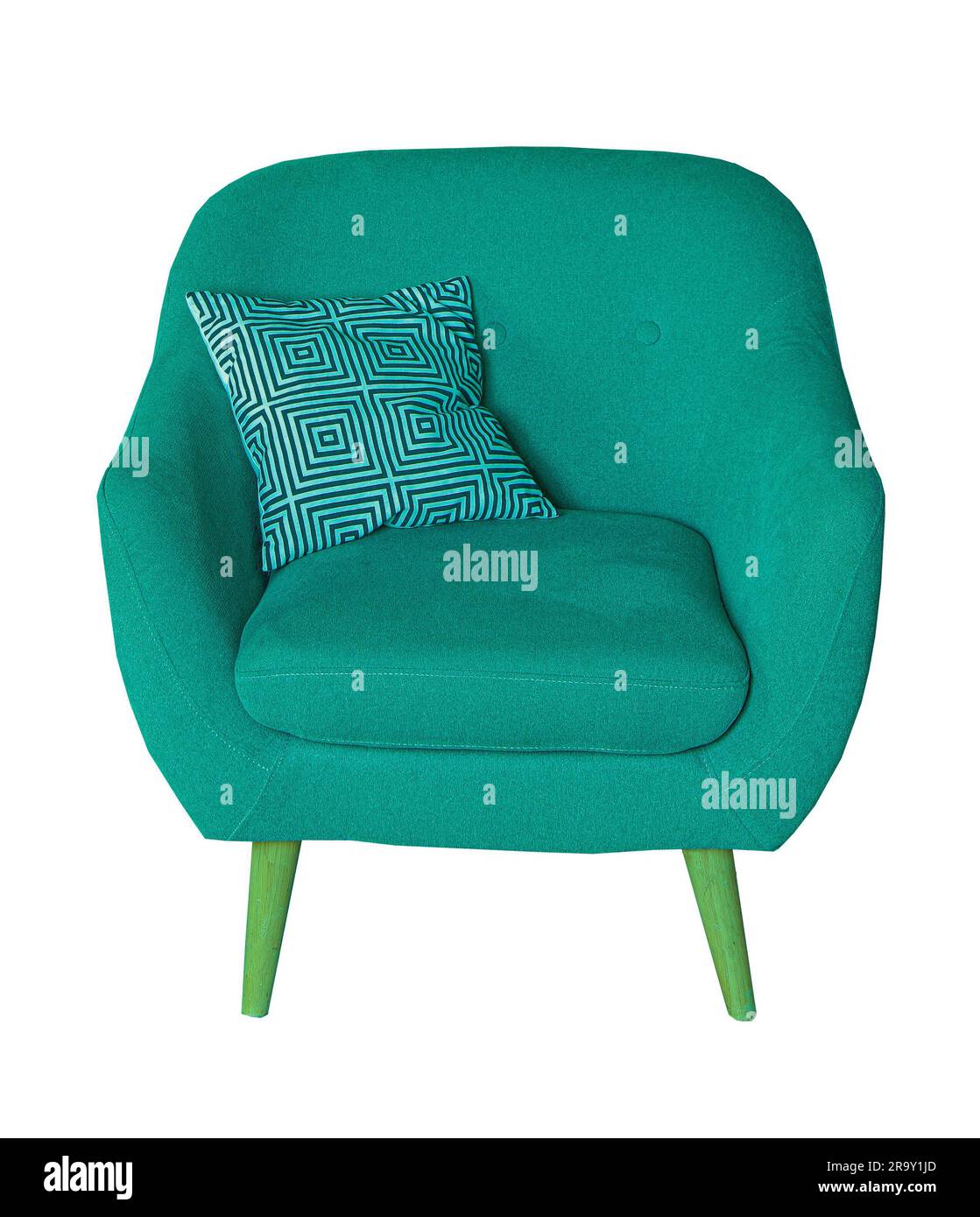 Easy chair on a white background. Green furniture modern furniture