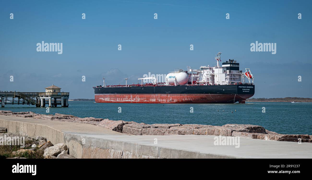 PORT ARANSAS, TX 26 FEB 2023 PROTEUS BOHEMIAN,, an Oil Tanker Ship