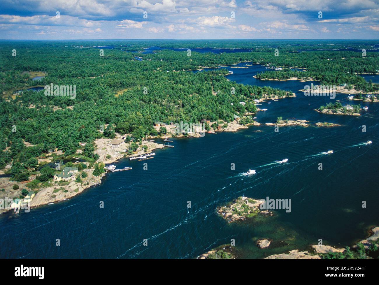 Aerial view of the islands of Georgian Bay