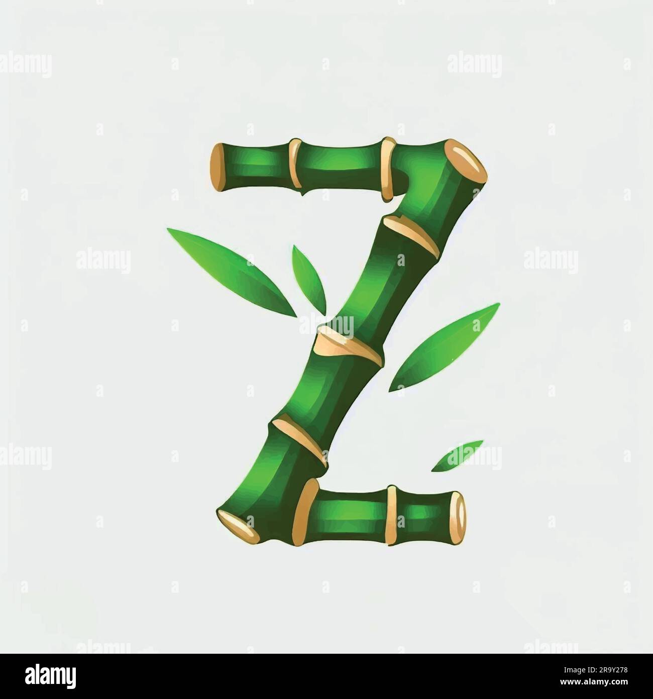 green bamboo letter Z logo icon on a white background Stock Vector ...