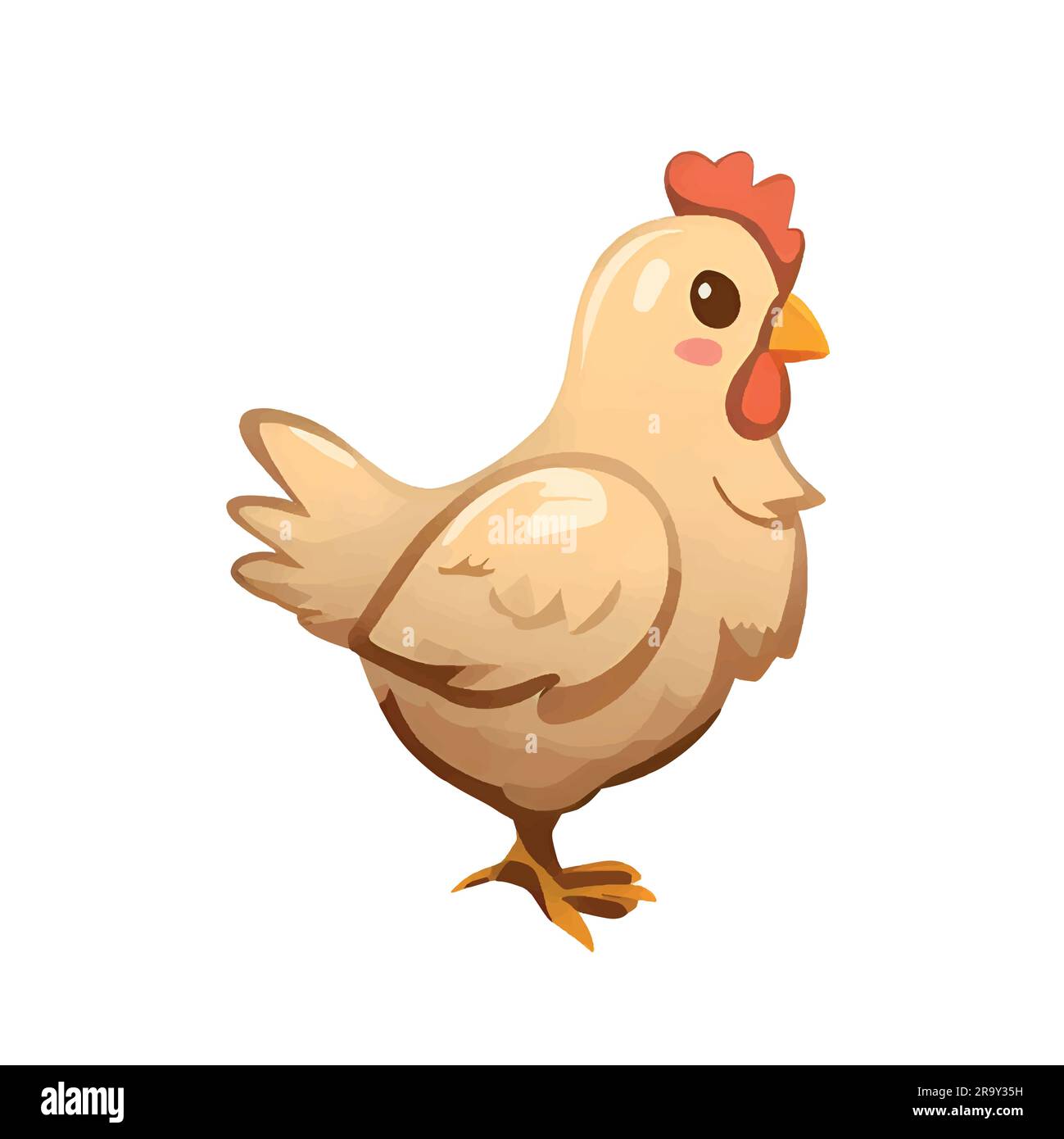 chicken illustration on a white background Stock Vector