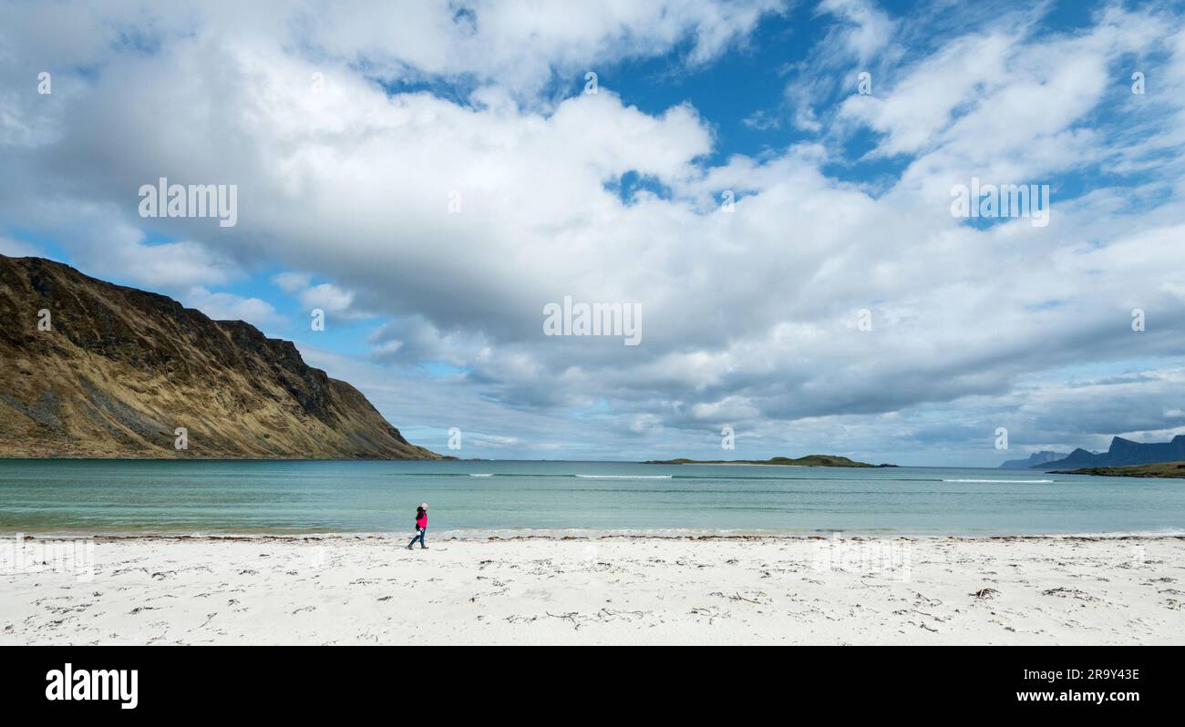 Strand am Ort Fredvang, Lofoten Norwegen Stock Photo