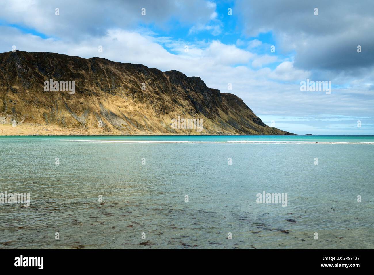 Strand am Ort Fredvang, Lofoten Norwegen Stock Photo