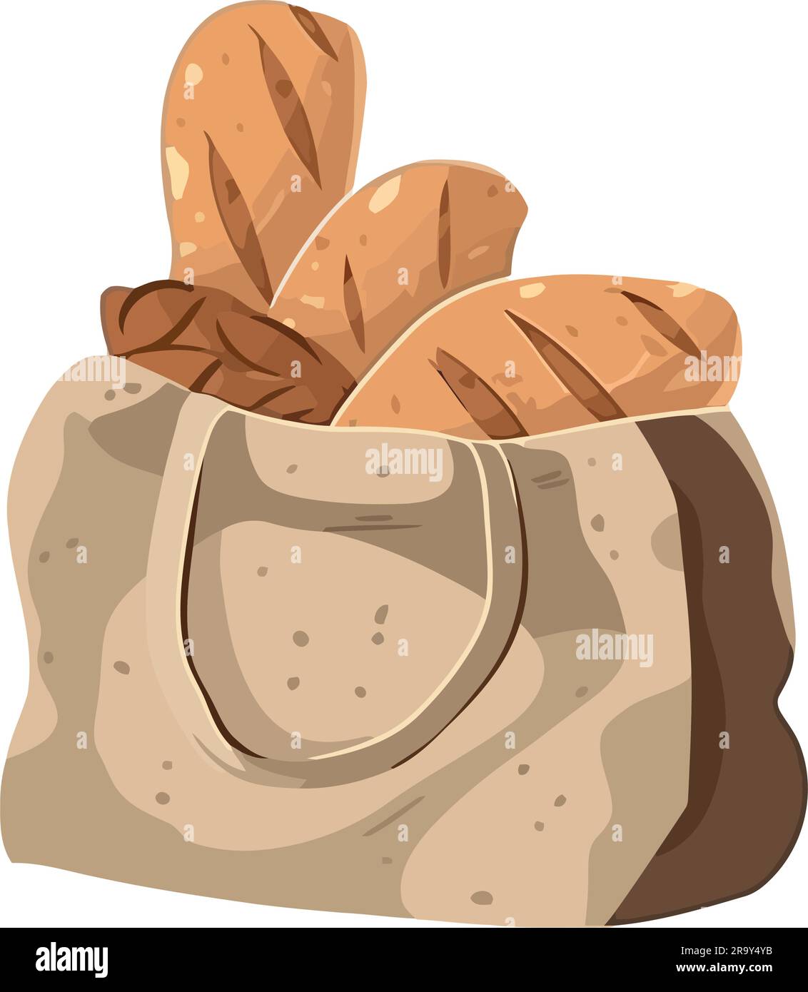 Organic bread in a flour sack illustration vector Stock Vector Image ...