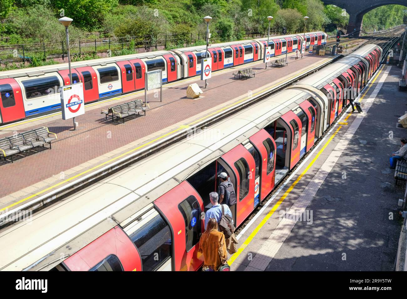 London- May 2023: North Acton underground station, a Piccadilly line station in Ealing area of west London Stock Photo
