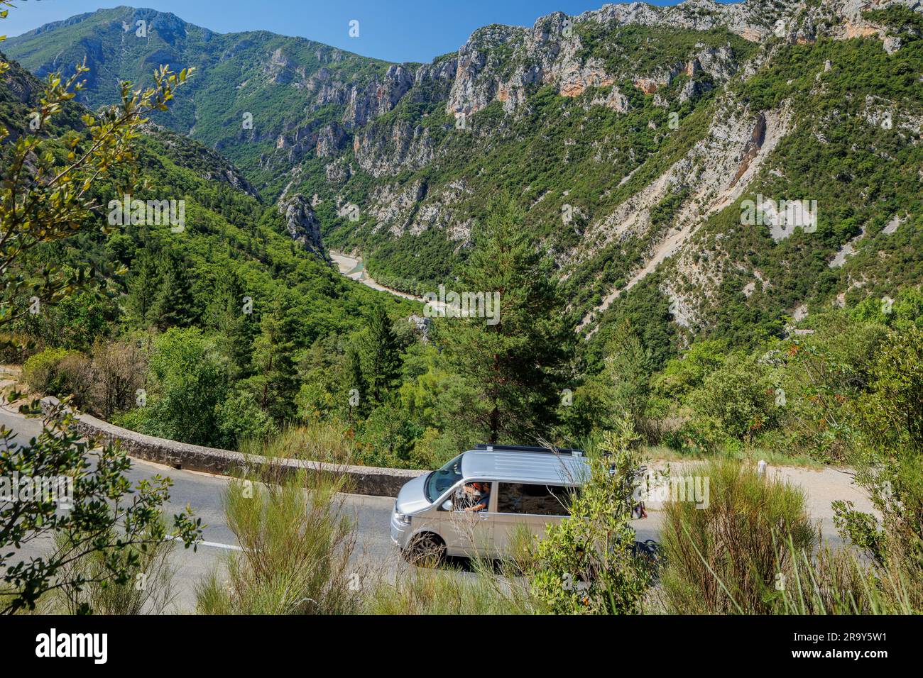 Sightseeing on the Verdon Gorge Var Alpes-de-Haute-Provence Provence-Alpes-Cote d'Azur France Stock Photo