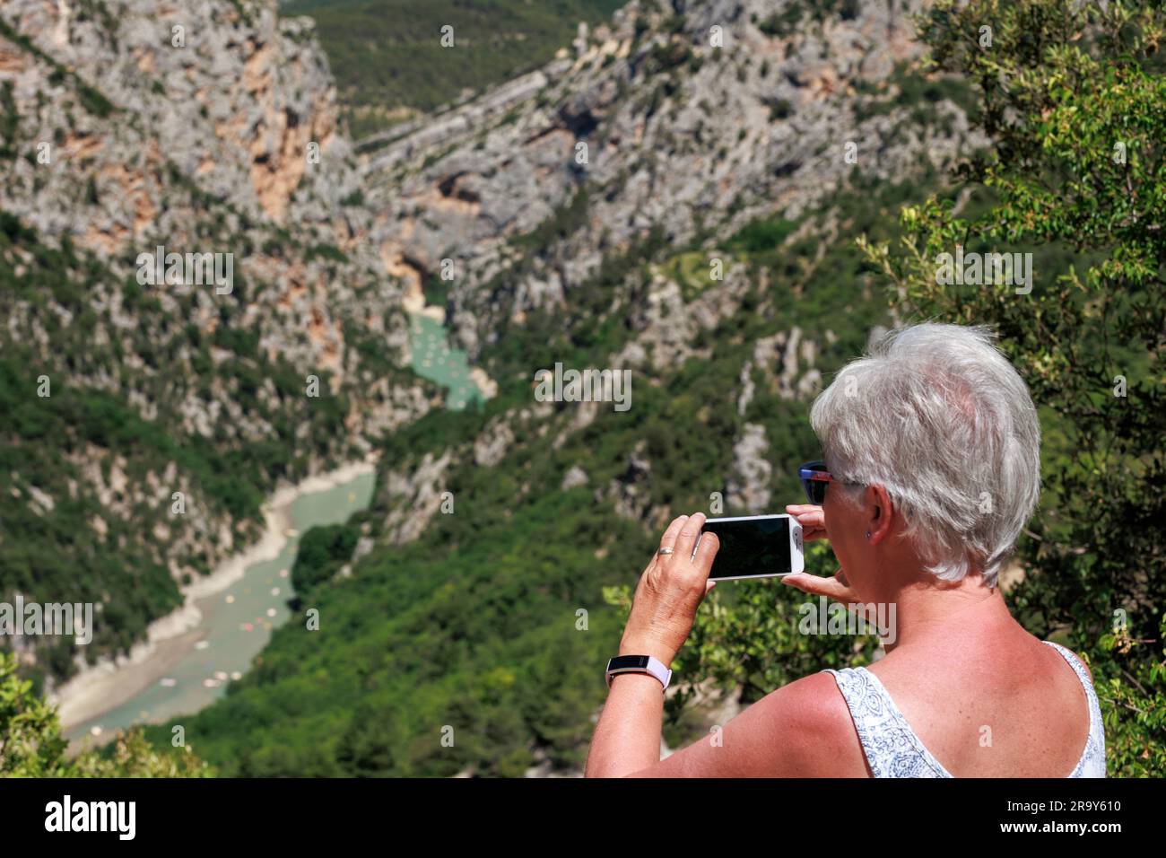 A view of the Verdon Gorge Var Alpes-de-Haute-Provence Provence-Alpes-Cote d'Azur France Stock Photo