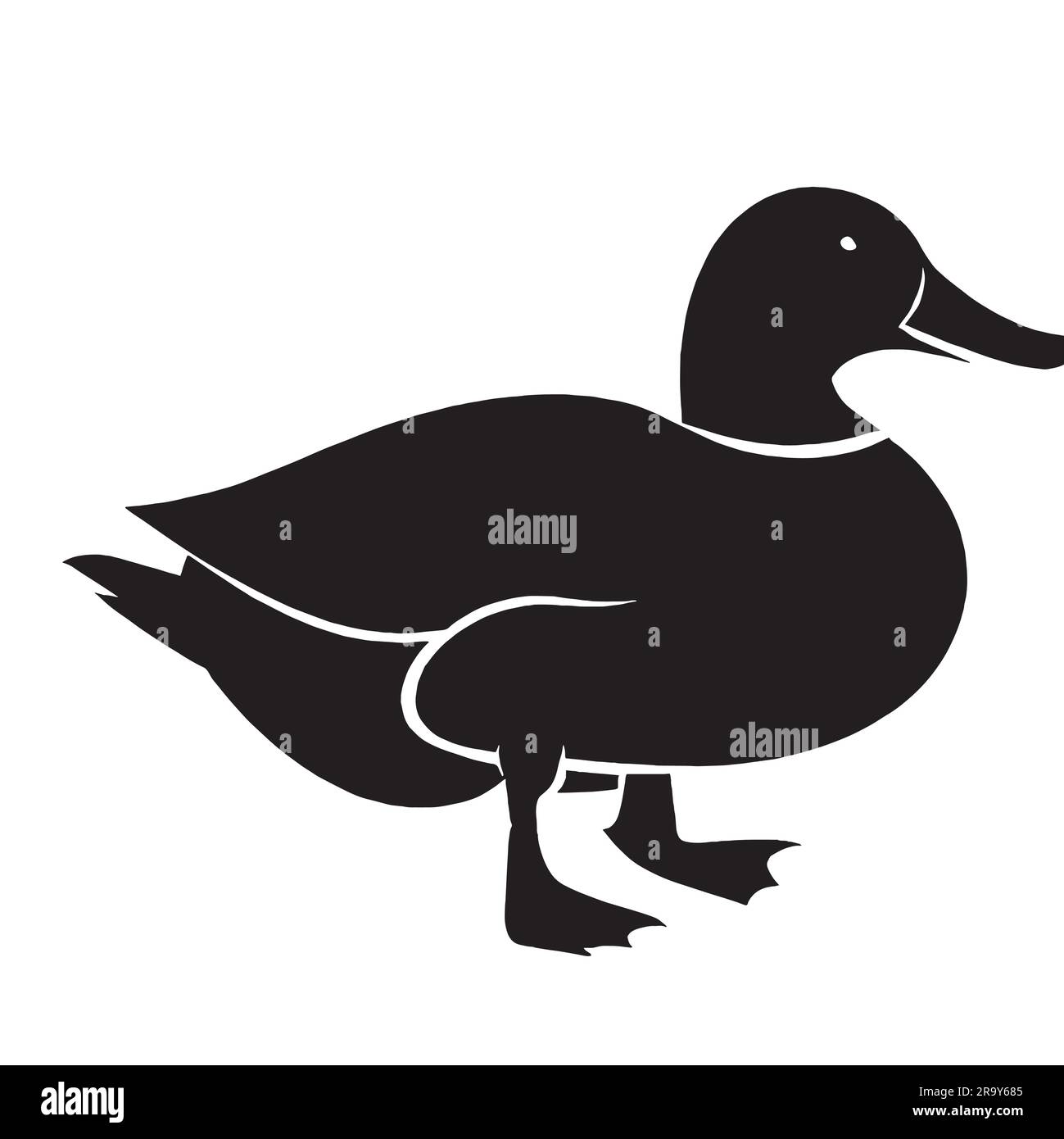 duck silhouette icon in black color on a white background Stock Vector ...