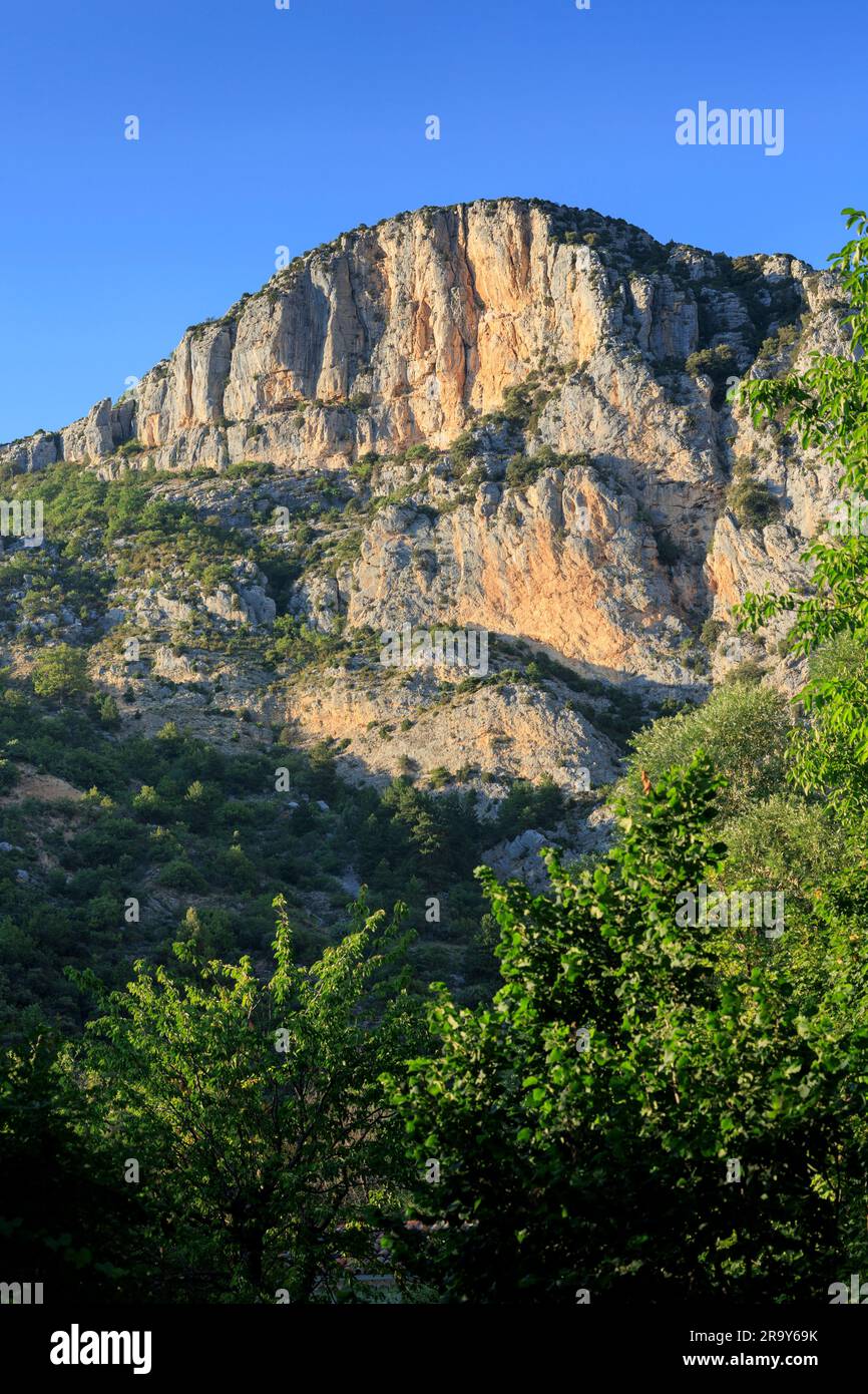 Sightseeing on the Verdon Gorge at Mayreste Belvedere Var Alpes-de-Haute-Provence Provence-Alpes-Cote d'Azur France Stock Photo