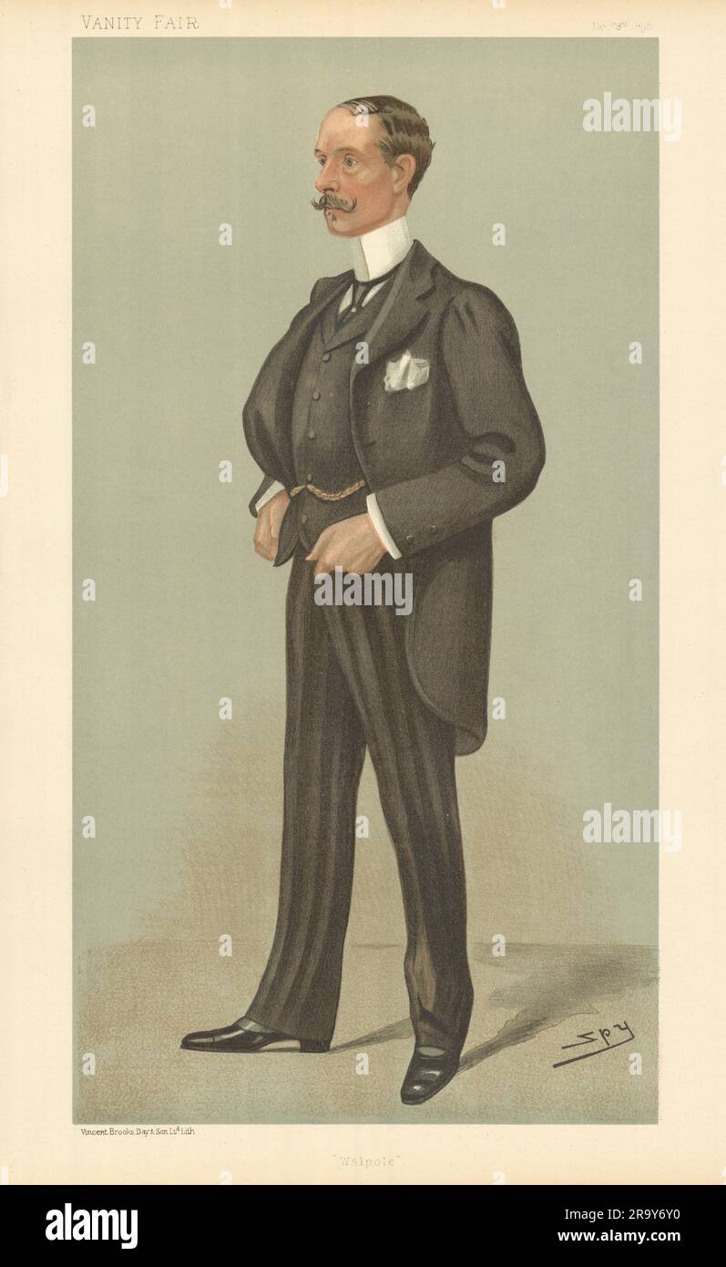 VANITY FAIR SPY CARTOON Mr. 'Walpole' Greenwell. Finance. Stockbroker 1898 Stock Photo