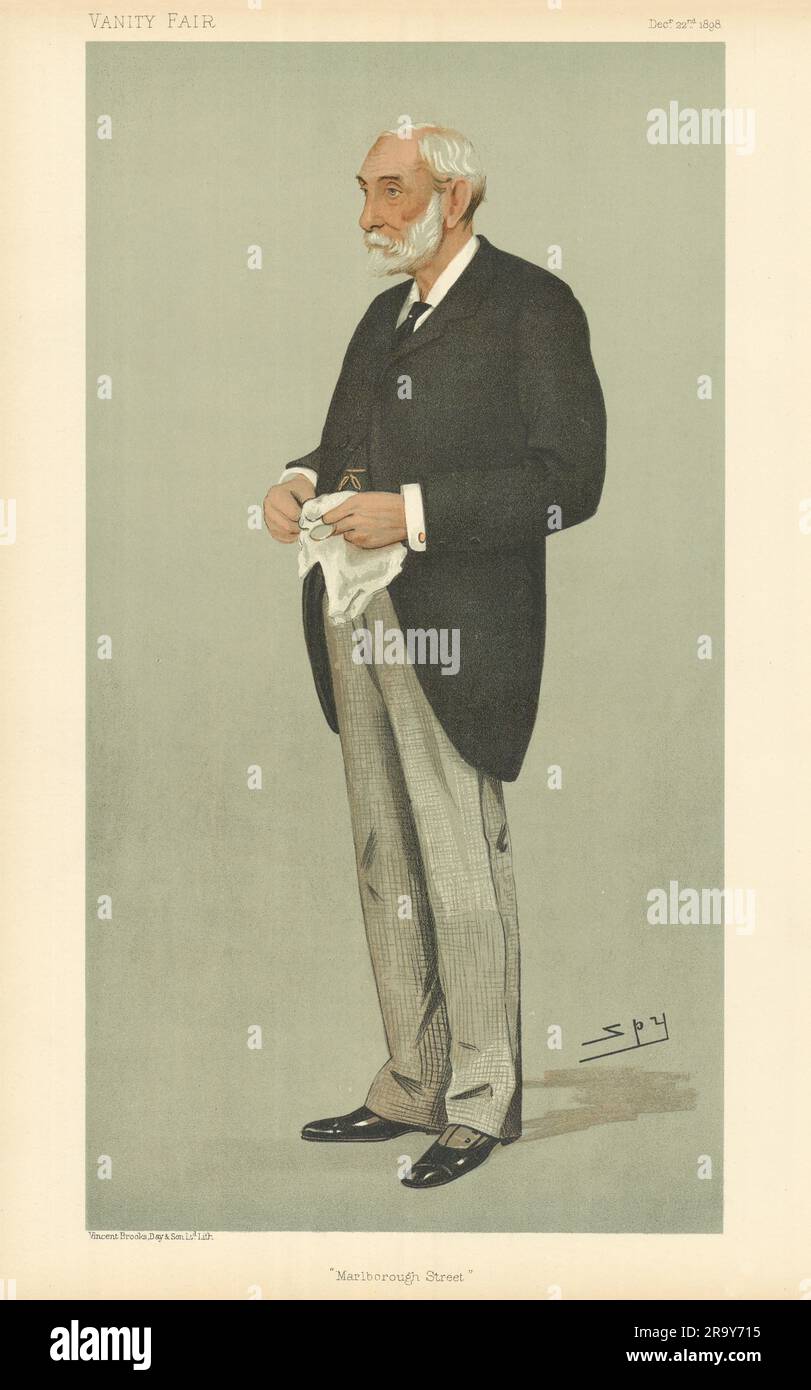 VANITY FAIR SPY CARTOON James Lennox Hannay 'Marlborough Street' Police Law 1898 Stock Photo