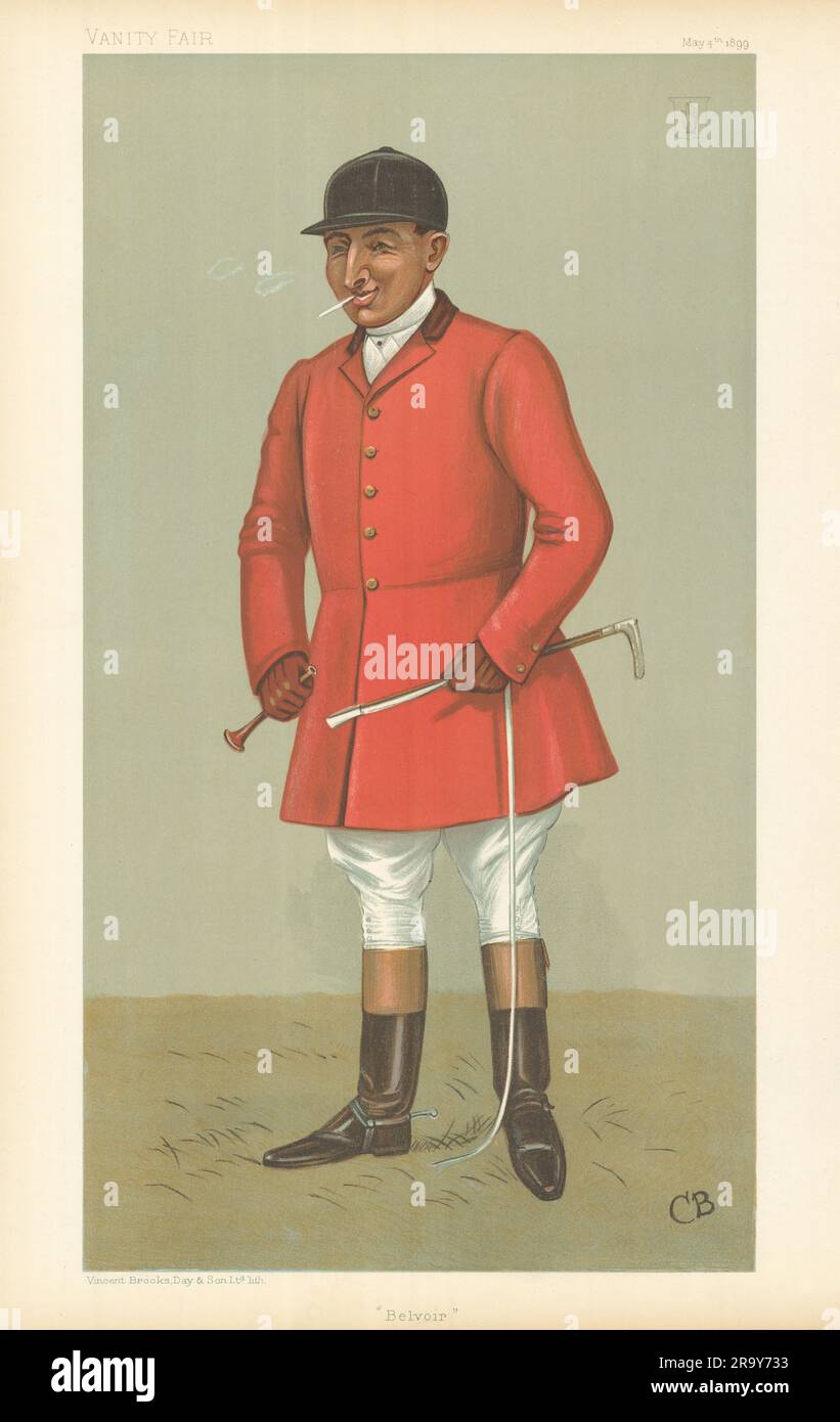 VANITY FAIR SPY CARTOON Sir Gilbert Greenall 'Belvoir'. Fox hunter. By CB 1899 Stock Photo
