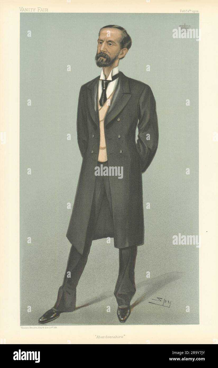 VANITY FAIR SPY CARTOON John Gordon, 7th Earl of Aberdeen 'Aberdeenshire' 1902 Stock Photo