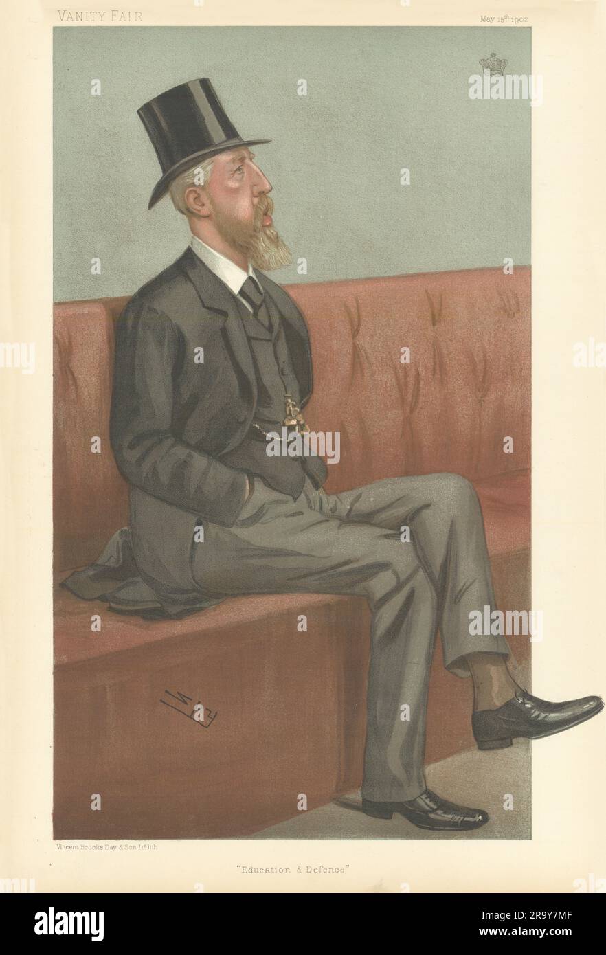 VANITY FAIR SPY CARTOON 8th Duke of Devonshire 'Education & Defence' 1902 Stock Photo