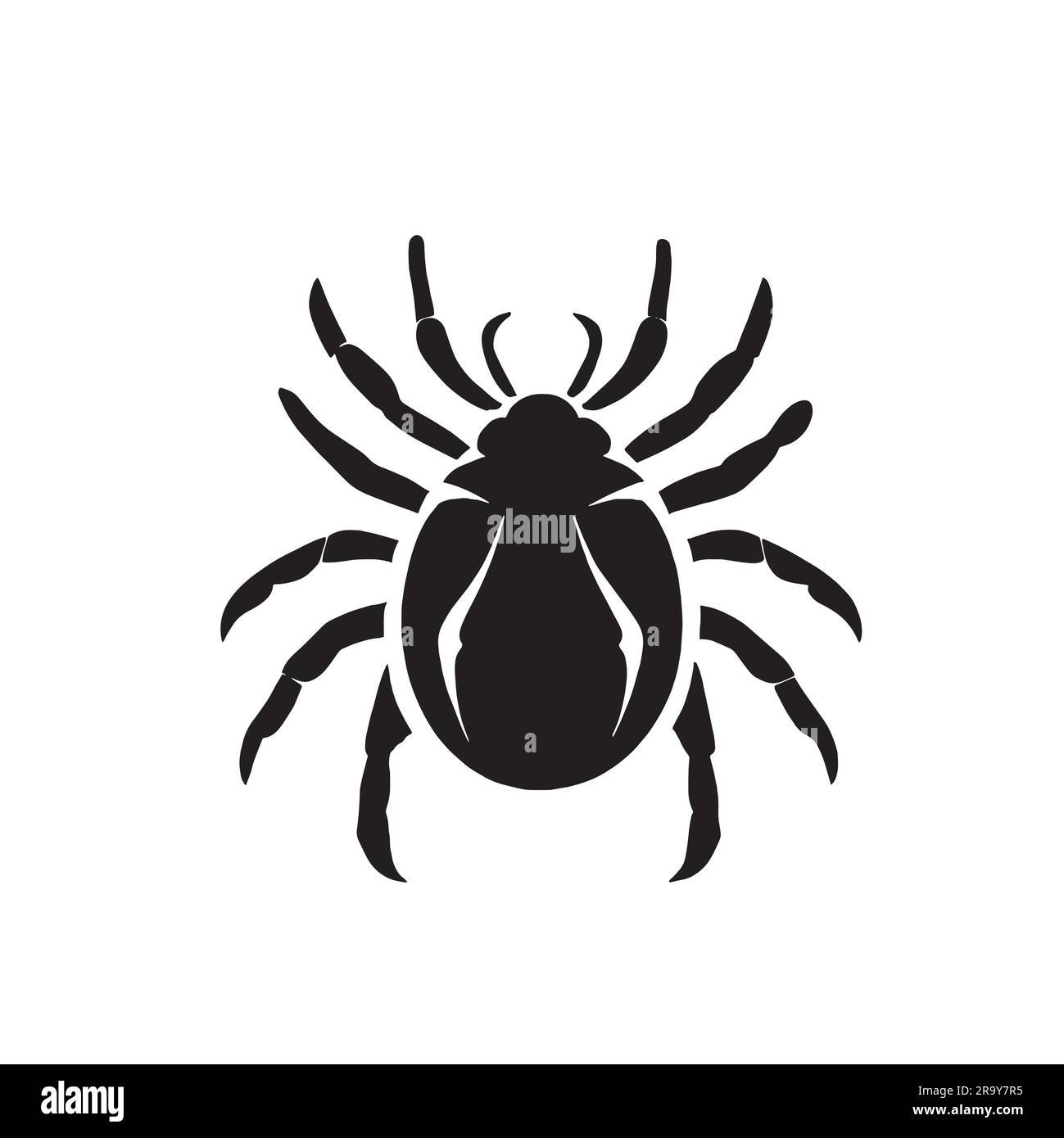 illustration Spider silhouette on a white canvas Stock Vector