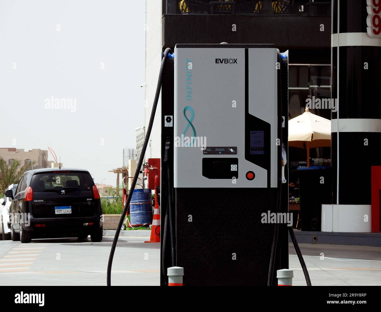 Cairo, Egypt, June 9 2023 EV charging station outdoors in Egypt for EV