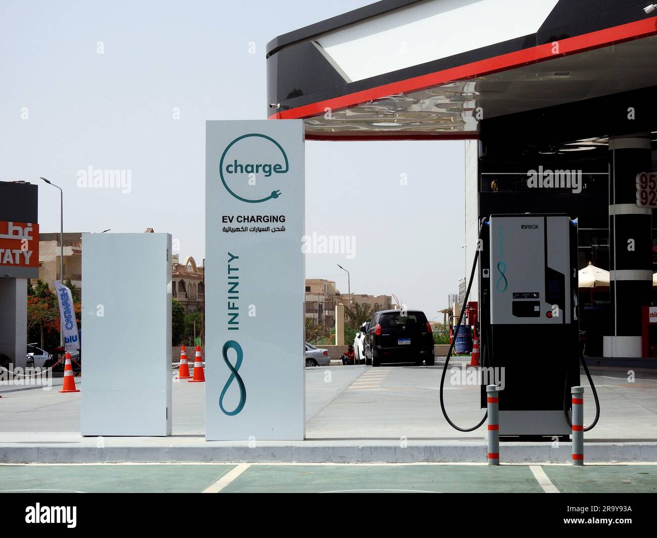 Cairo, Egypt, June 9 2023 EV charging station outdoors in Egypt for EV