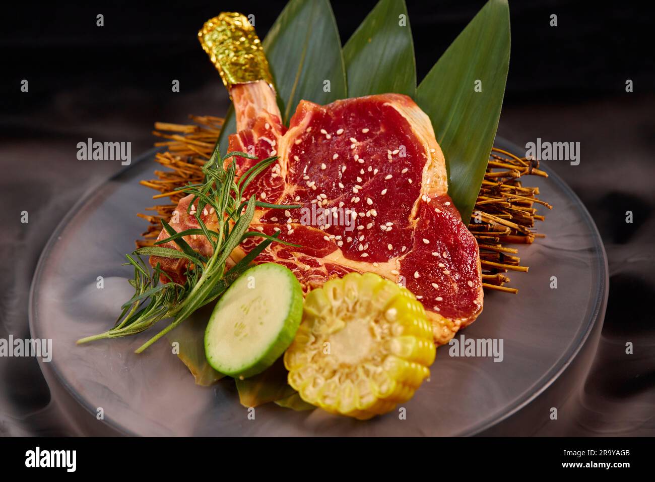 Tomahawk Steak for Japanese bbq or Korea bbq。 Stock Photo Alamy