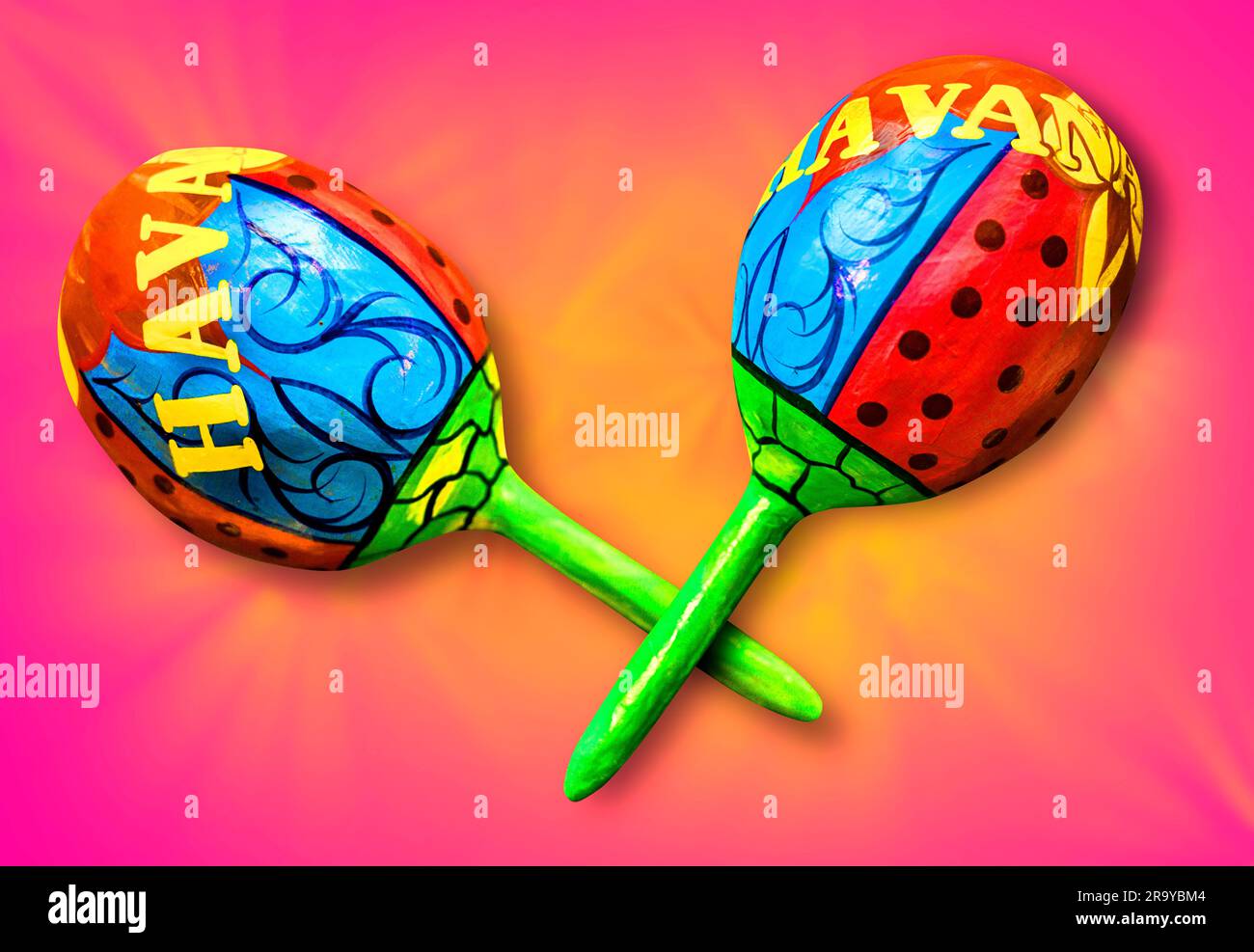 Havana, Cuba maracas isolated on colorful background Stock Photo Alamy