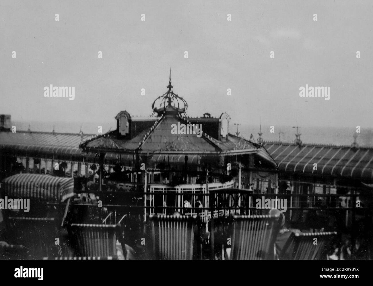 The bandstand, Clacton Pavilion. Photo from a family album of snapshot images mainly taken in the UK, during the 1920s. The family lived in Witley, Surrey, and had some links to the military. Stock Photo