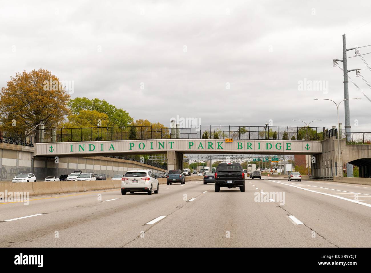 Providence, RI May 5, 2023 India Point Park Bridge over I195 is a